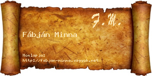 Fábján Minna névjegykártya